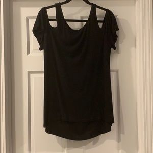 Sonoma 1X Black Cold Shoulder Shirt